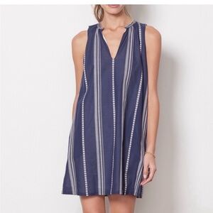 Evereve Kylie Navy Sleeveless Striped Dress